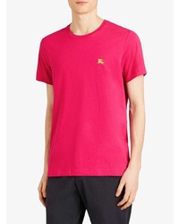 fuchsia besticktes T-Shirt mit einem Rundhalsausschnitt von Burberry