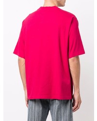 fuchsia besticktes T-Shirt mit einem Rundhalsausschnitt von Kenzo