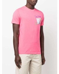 fuchsia besticktes T-Shirt mit einem Rundhalsausschnitt von MC2 Saint Barth