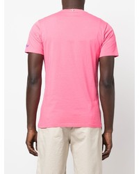 fuchsia besticktes T-Shirt mit einem Rundhalsausschnitt von MC2 Saint Barth