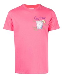 fuchsia besticktes T-Shirt mit einem Rundhalsausschnitt von MC2 Saint Barth