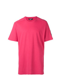 fuchsia besticktes T-Shirt mit einem Rundhalsausschnitt von The North Face