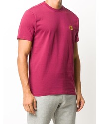 fuchsia besticktes T-Shirt mit einem Rundhalsausschnitt von Kenzo