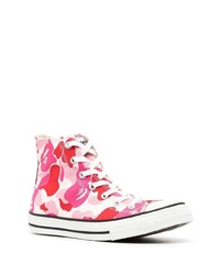 fuchsia Camouflage hohe Sneakers von A Bathing Ape