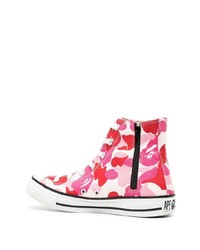 fuchsia Camouflage hohe Sneakers von A Bathing Ape