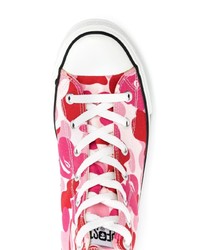 fuchsia Camouflage hohe Sneakers von A Bathing Ape