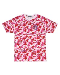 fuchsia Camouflage T-Shirt mit einem Rundhalsausschnitt von A Bathing Ape