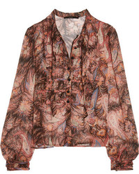 fuchsia Chiffon Bluse mit Paisley-Muster von Etro