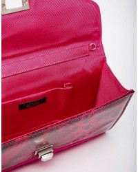 fuchsia Clutch mit Schlangenmuster von Carvela