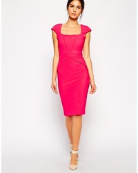 fuchsia figurbetontes Kleid