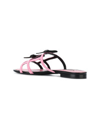 fuchsia flache Sandalen aus Leder von Fabrizio Viti