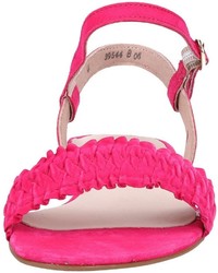 fuchsia flache Sandalen aus Leder von Paul Green