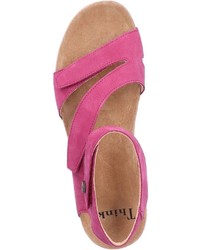 fuchsia flache Sandalen aus Leder von Think!