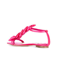 fuchsia flache Sandalen aus Satin von Olgana