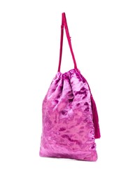 fuchsia Shopper Tasche aus Segeltuch mit Fransen von ATTICO