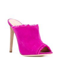 fuchsia Wildleder Pantoletten mit Fransen von Giuseppe Zanotti Design