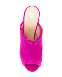 fuchsia Wildleder Pantoletten mit Fransen von Giuseppe Zanotti Design