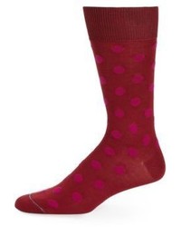 fuchsia gepunktete Socken