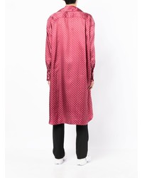 fuchsia gepunktetes Langarmhemd von Comme Des Garcons Homme Plus