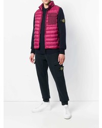 fuchsia gesteppte ärmellose Jacke von Stone Island