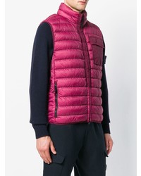 fuchsia gesteppte ärmellose Jacke von Stone Island