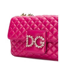 fuchsia gesteppte Leder Umhängetasche von Dolce & Gabbana