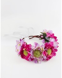 fuchsia Haarband mit Blumenmuster von N.