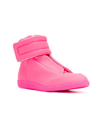 fuchsia hohe Sneakers aus Leder von Maison Margiela