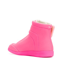 fuchsia hohe Sneakers aus Leder von Maison Margiela