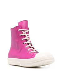 fuchsia hohe Sneakers aus Leder von Rick Owens