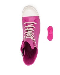 fuchsia hohe Sneakers aus Leder von Rick Owens