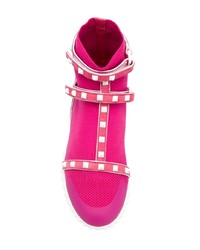 fuchsia hohe Sneakers aus Segeltuch von Valentino