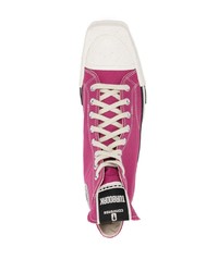 fuchsia hohe Sneakers aus Segeltuch von Rick Owens DRKSHDW