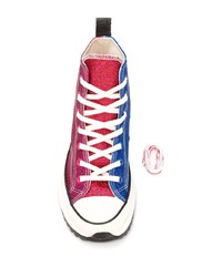 fuchsia hohe Sneakers aus Segeltuch von JW Anderson