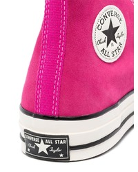 fuchsia hohe Sneakers aus Wildleder von Converse