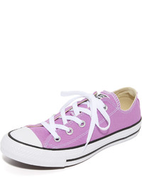 fuchsia horizontal gestreifte Segeltuch niedrige Sneakers