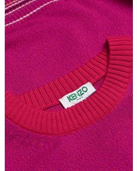 fuchsia horizontal gestreifter Pullover mit einem Rundhalsausschnitt von Kenzo