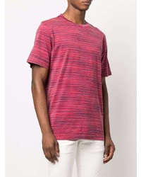 fuchsia horizontal gestreiftes T-Shirt mit einem Rundhalsausschnitt von Missoni