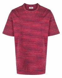 fuchsia horizontal gestreiftes T-Shirt mit einem Rundhalsausschnitt von Missoni