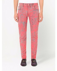 fuchsia Jeans mit Acid-Waschung von Dolce & Gabbana