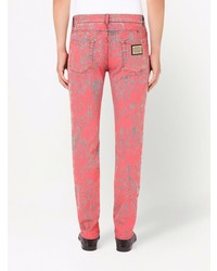 fuchsia Jeans mit Acid-Waschung von Dolce & Gabbana