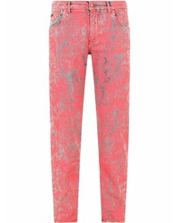fuchsia Jeans mit Acid-Waschung von Dolce & Gabbana