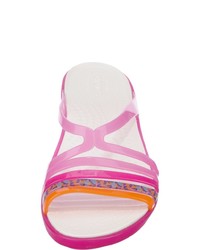 fuchsia Keilsandaletten von Crocs