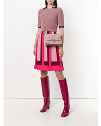 fuchsia kniehohe Stiefel aus Leder von Valentino