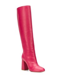 fuchsia kniehohe Stiefel aus Leder von RED Valentino