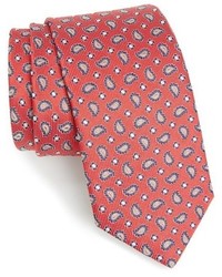 fuchsia Krawatte mit Paisley-Muster