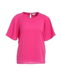 fuchsia Kurzarmbluse von Warehouse