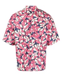 fuchsia Kurzarmhemd mit Blumenmuster von DSQUARED2