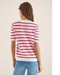 fuchsia Kurzarmpullover von Cecil