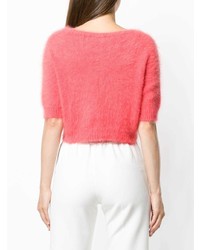 fuchsia Kurzarmpullover von Roberto Collina